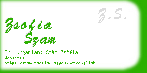 zsofia szam business card